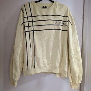 Sweet Sktbs Crewneck in Pale Yellow with Black Stripe Detail